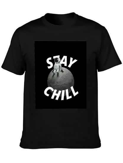 Stay Chill Astronaut T-Shirt - Relaxed Moon Vibes