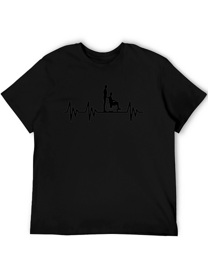Black Heartbeat Wheelchair T-Shirt