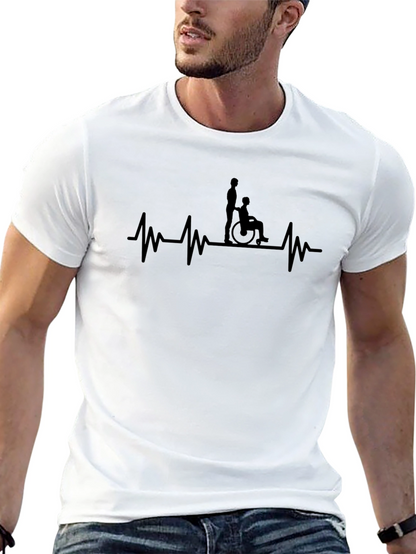 Black Heartbeat Wheelchair T-Shirt