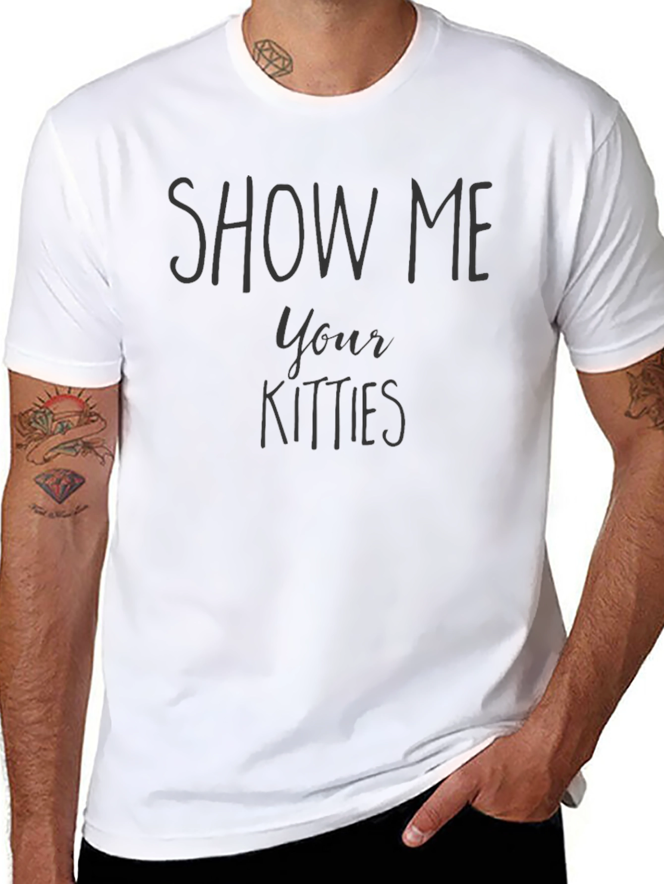 Show Me Your Kitties Funny Graphic T-Shirt