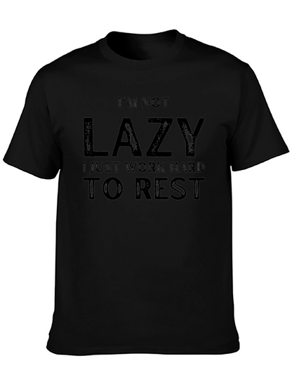 Im Not Lazy Funny Mens Black T-Shirt