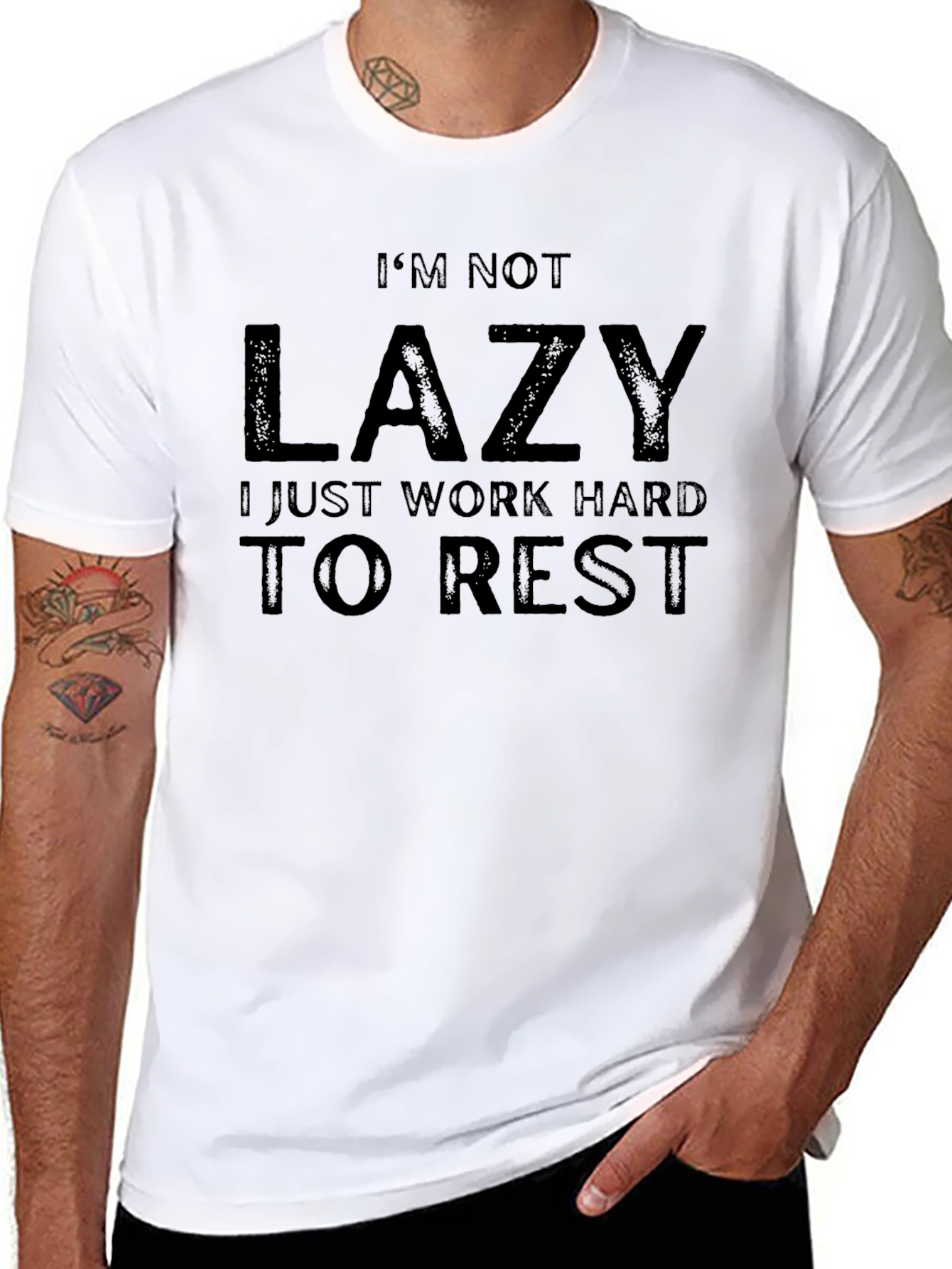 Im Not Lazy Funny Mens Black T-Shirt