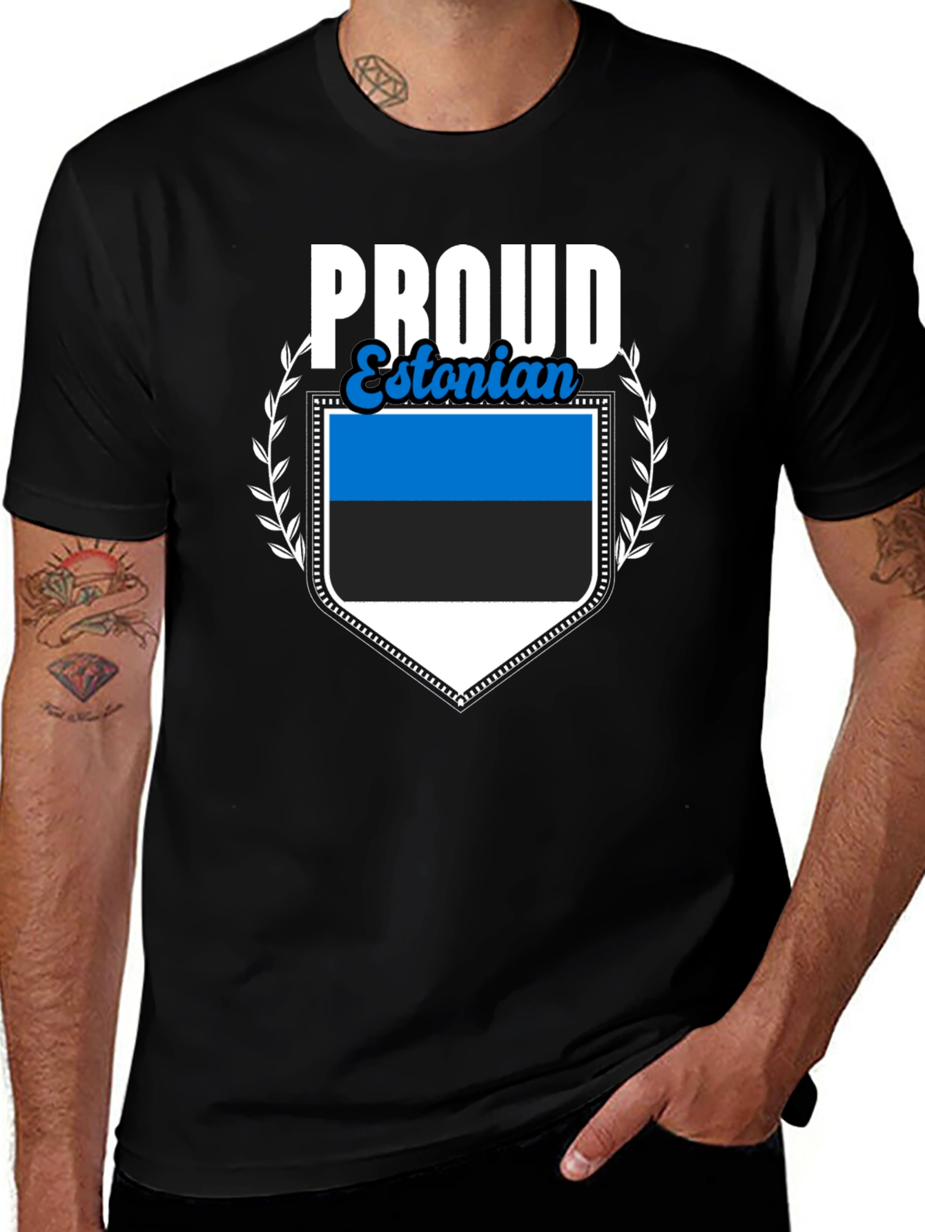 Proud Estonian Flag Graphic T-Shirt