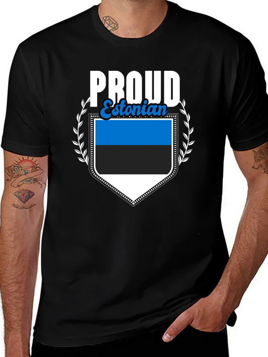 Proud Estonian Flag Graphic T-Shirt