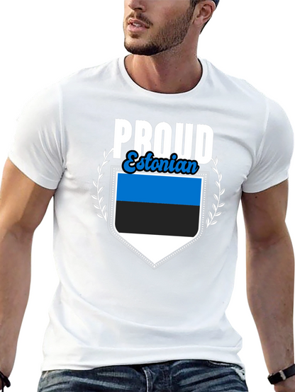 Proud Estonian Flag Graphic T-Shirt