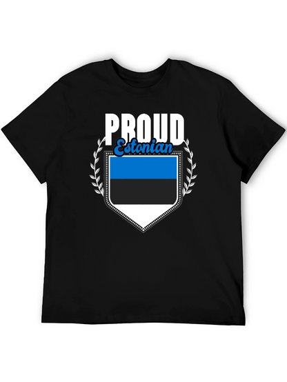Proud Estonian Flag Graphic T-Shirt