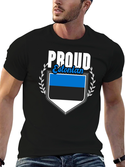 Proud Estonian Flag Graphic T-Shirt