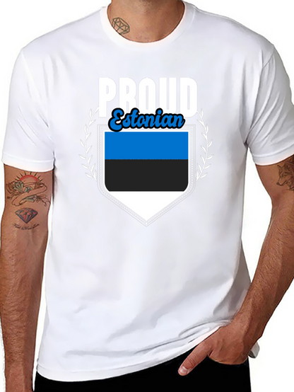 Proud Estonian Flag Graphic T-Shirt