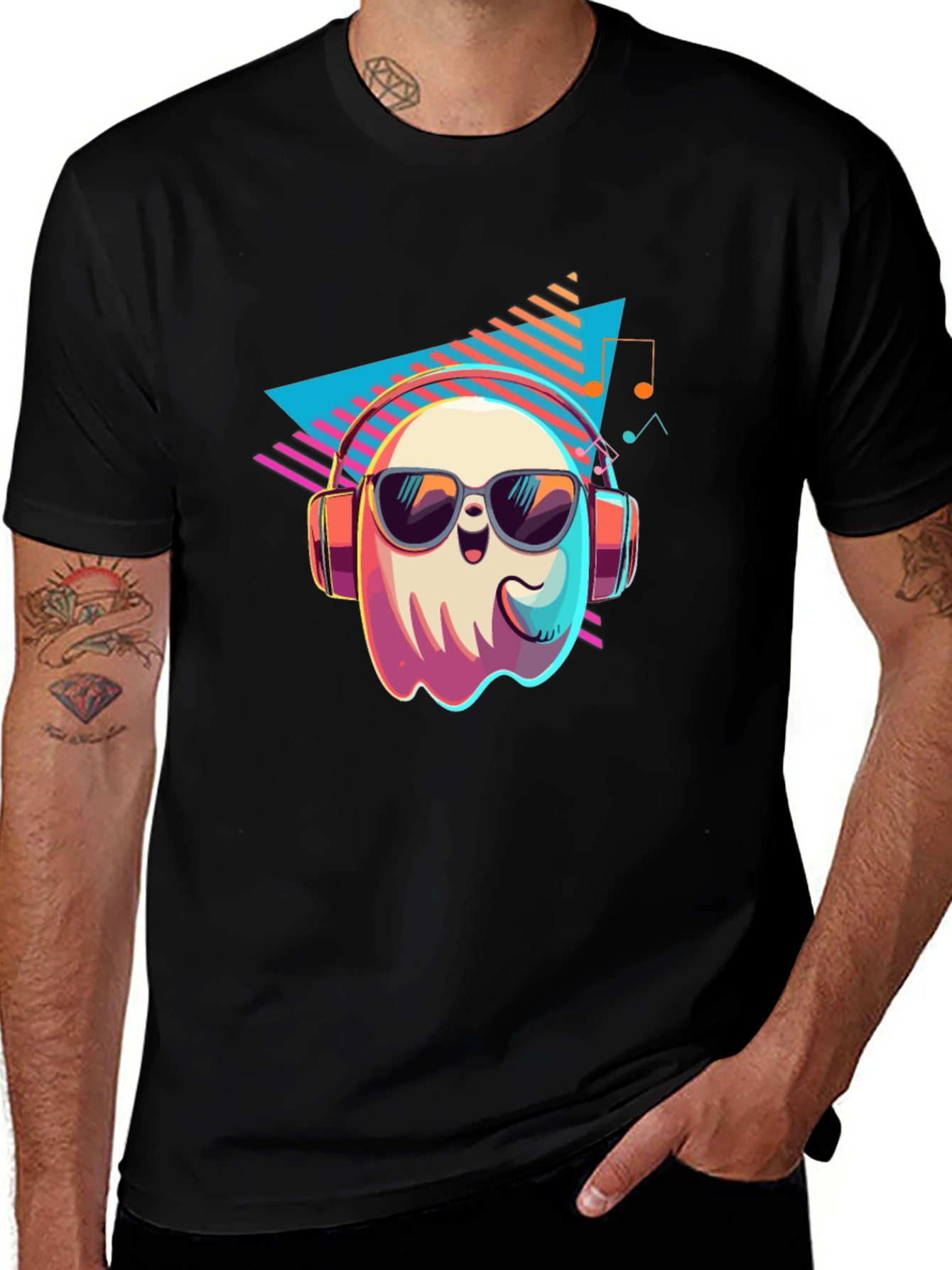 Cool Ghost Graphic T-Shirt - Retro 80s Style