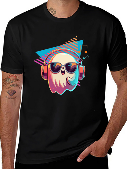 Cool Ghost Graphic T-Shirt - Retro 80s Style