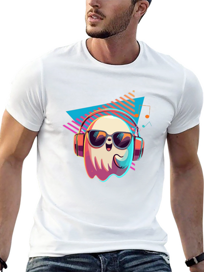 Cool Ghost Graphic T-Shirt - Retro 80s Style