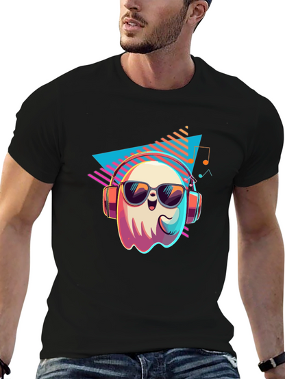 Cool Ghost Graphic T-Shirt - Retro 80s Style