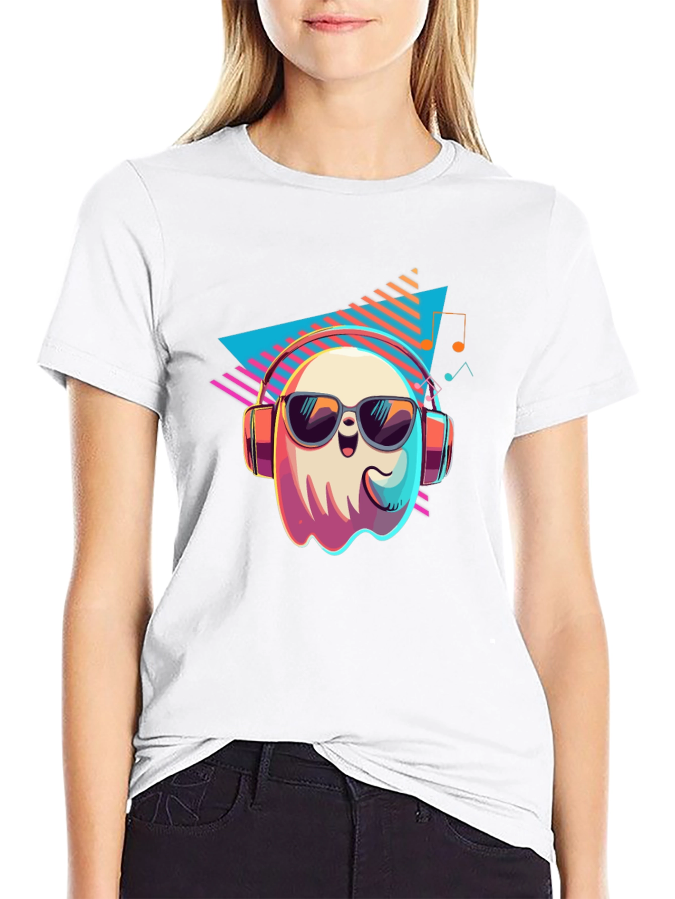 Cool Ghost Graphic T-Shirt - Retro 80s Style