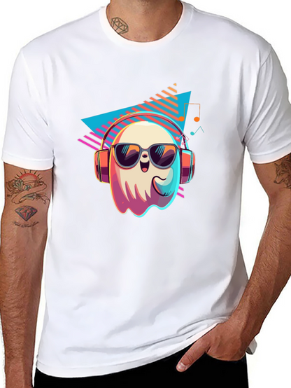 Cool Ghost Graphic T-Shirt - Retro 80s Style
