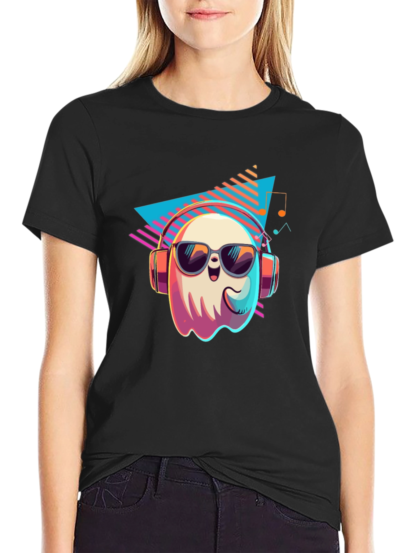 Cool Ghost Graphic T-Shirt - Retro 80s Style
