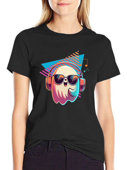 Cool Ghost Graphic T-Shirt - Retro 80s Style