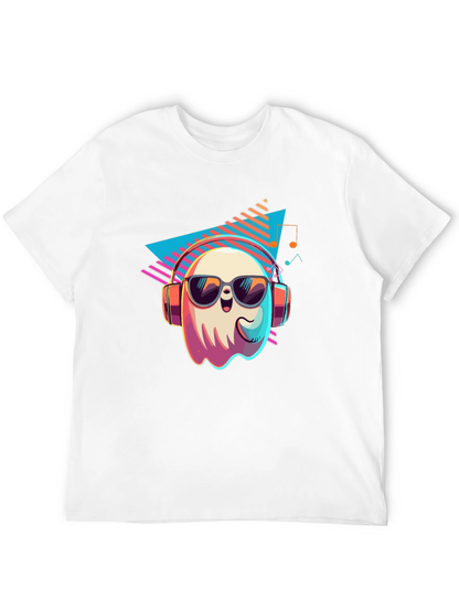 Cool Ghost Graphic T-Shirt - Retro 80s Style