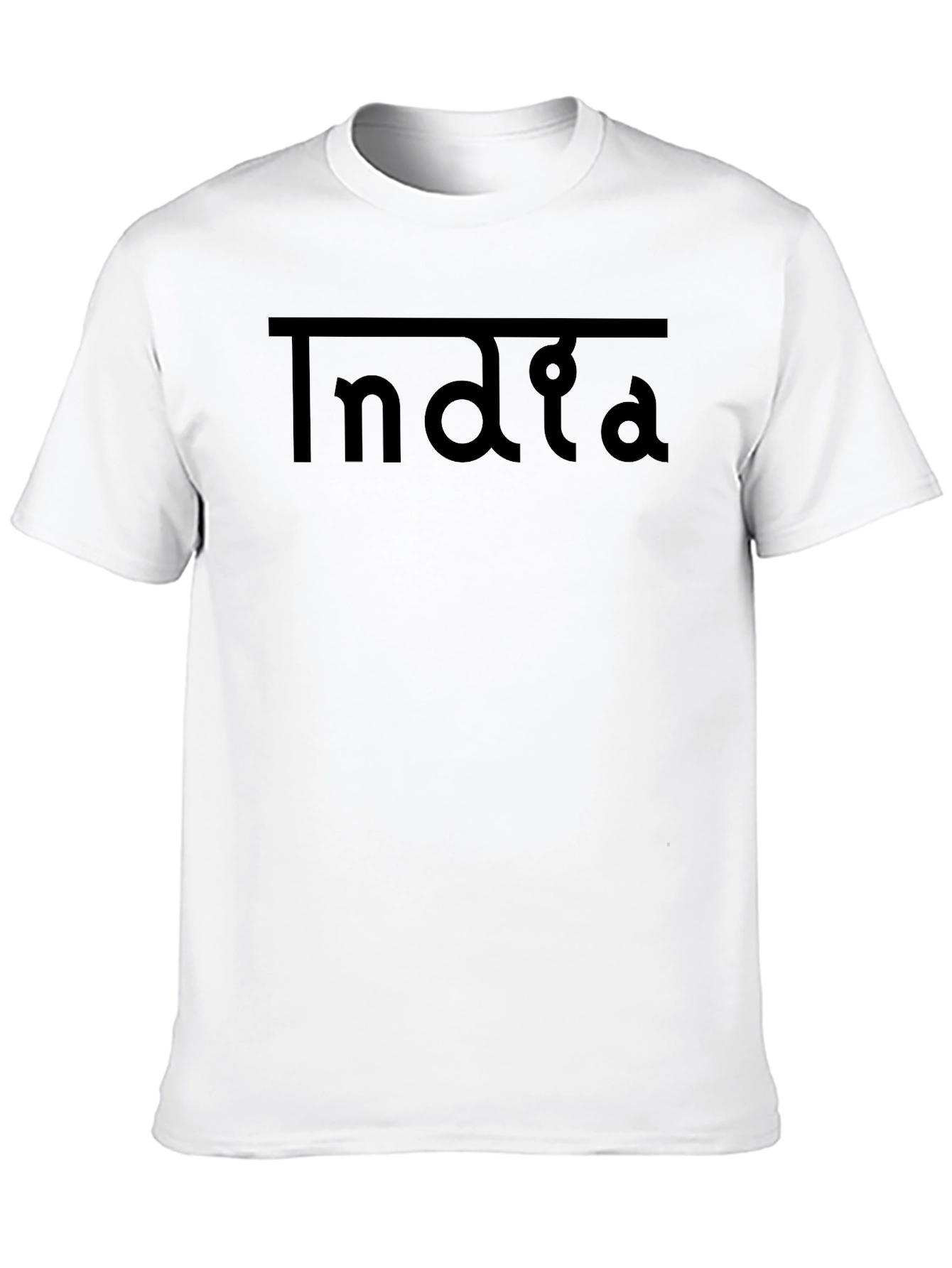 India Graphic T-Shirt - Black Crew Neck Tee