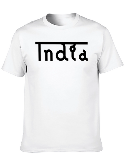 India Graphic T-Shirt - Black Crew Neck Tee