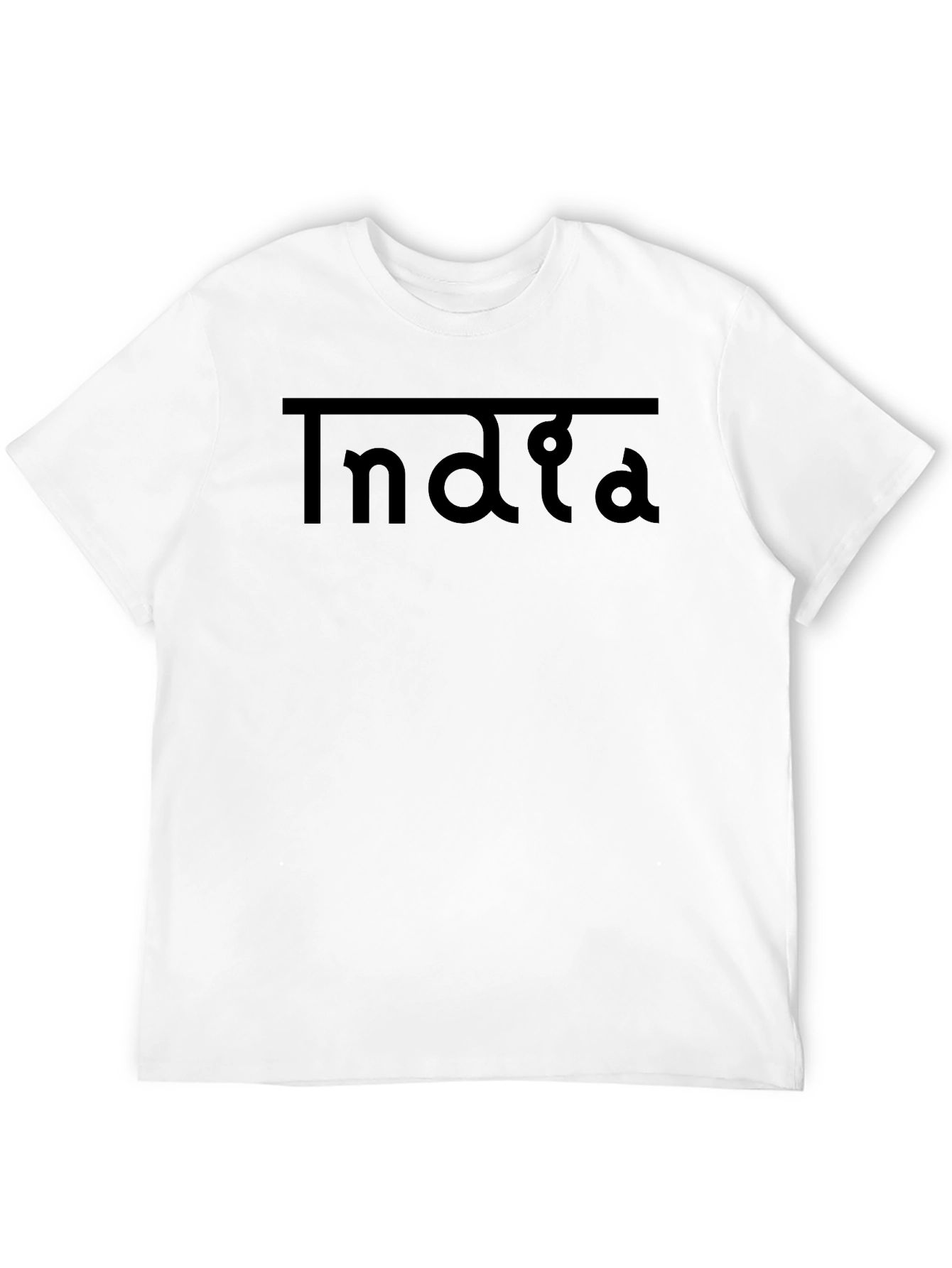 India Graphic T-Shirt - Black Crew Neck Tee
