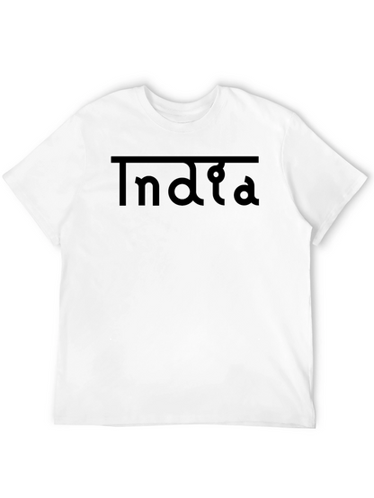 India Graphic T-Shirt - Black Crew Neck Tee