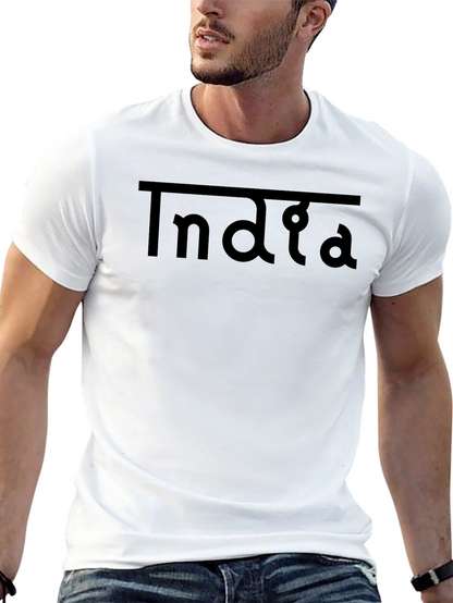 India Graphic T-Shirt - Black Crew Neck Tee