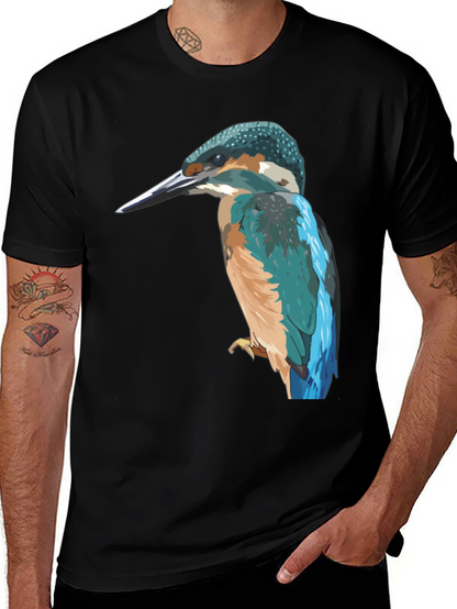 Kingfisher Bird Graphic Tee - Stylish Mens T-Shirt