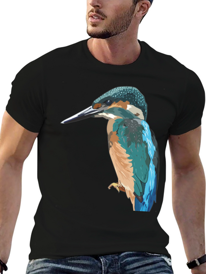 Kingfisher Bird Graphic Tee - Stylish Mens T-Shirt