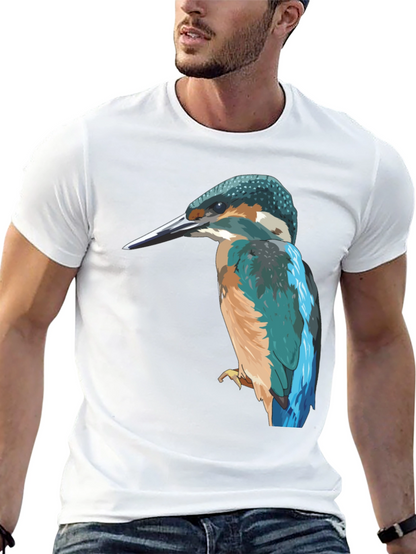 Kingfisher Bird Graphic Tee - Stylish Mens T-Shirt