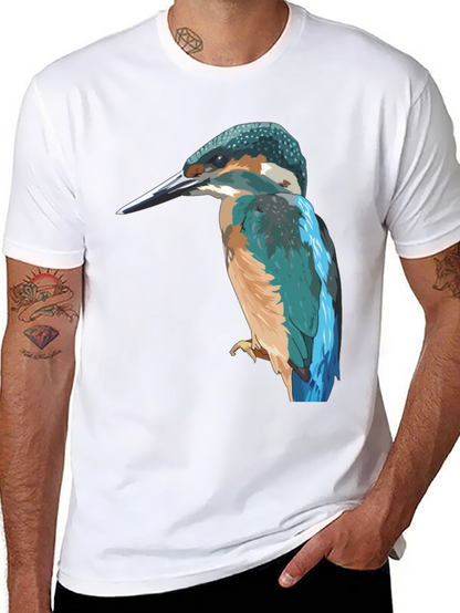 Kingfisher Bird Graphic Tee - Stylish Mens T-Shirt