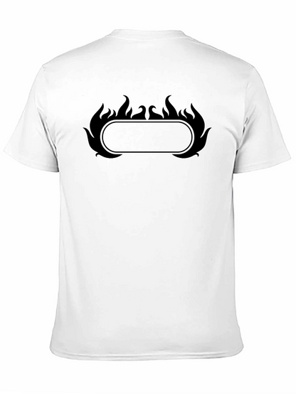 Black T-Shirt with Flame Border Design