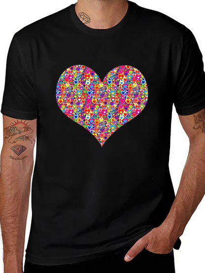Heart Pattern Mens T-Shirt