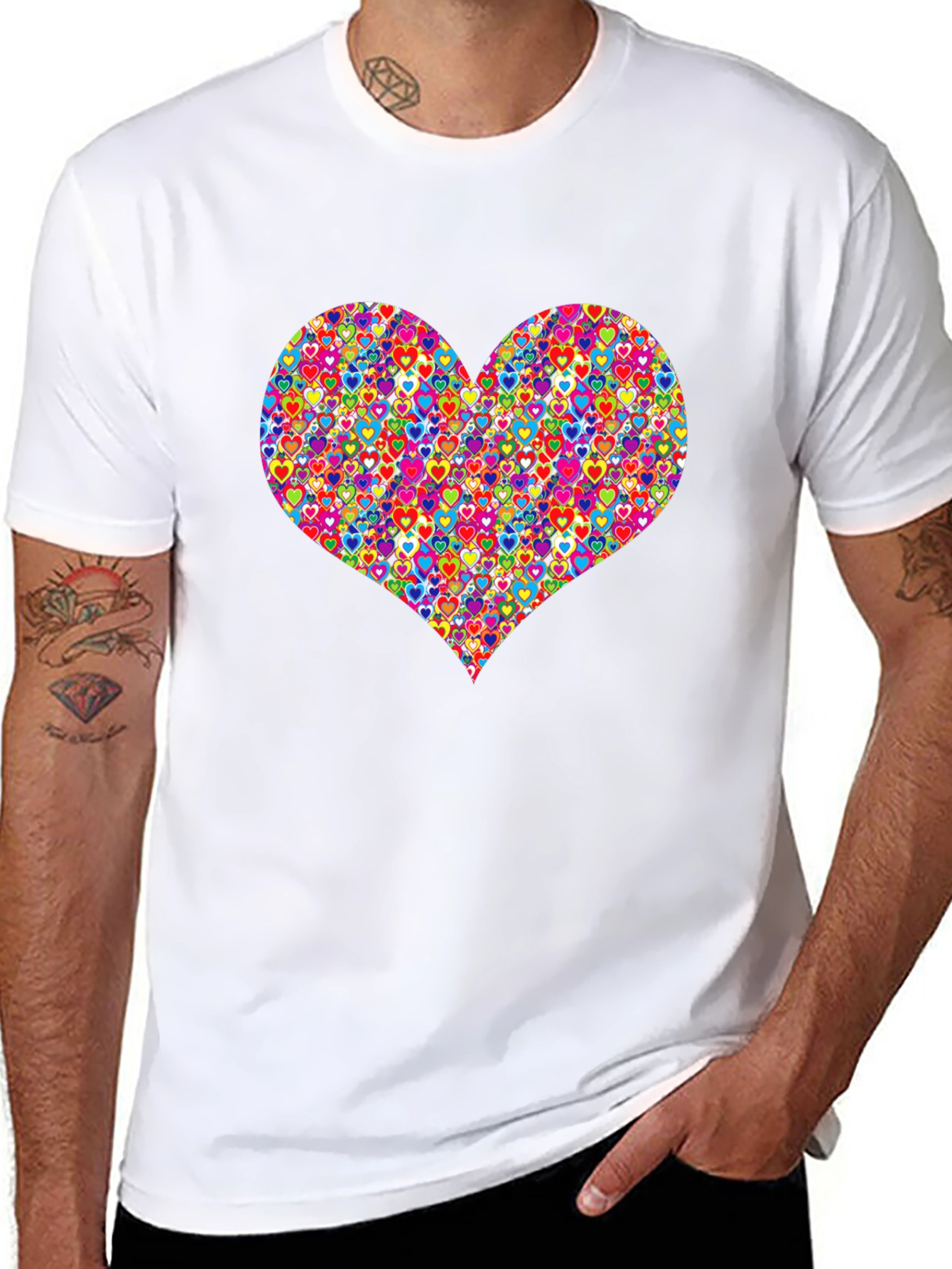 Heart Pattern Mens T-Shirt