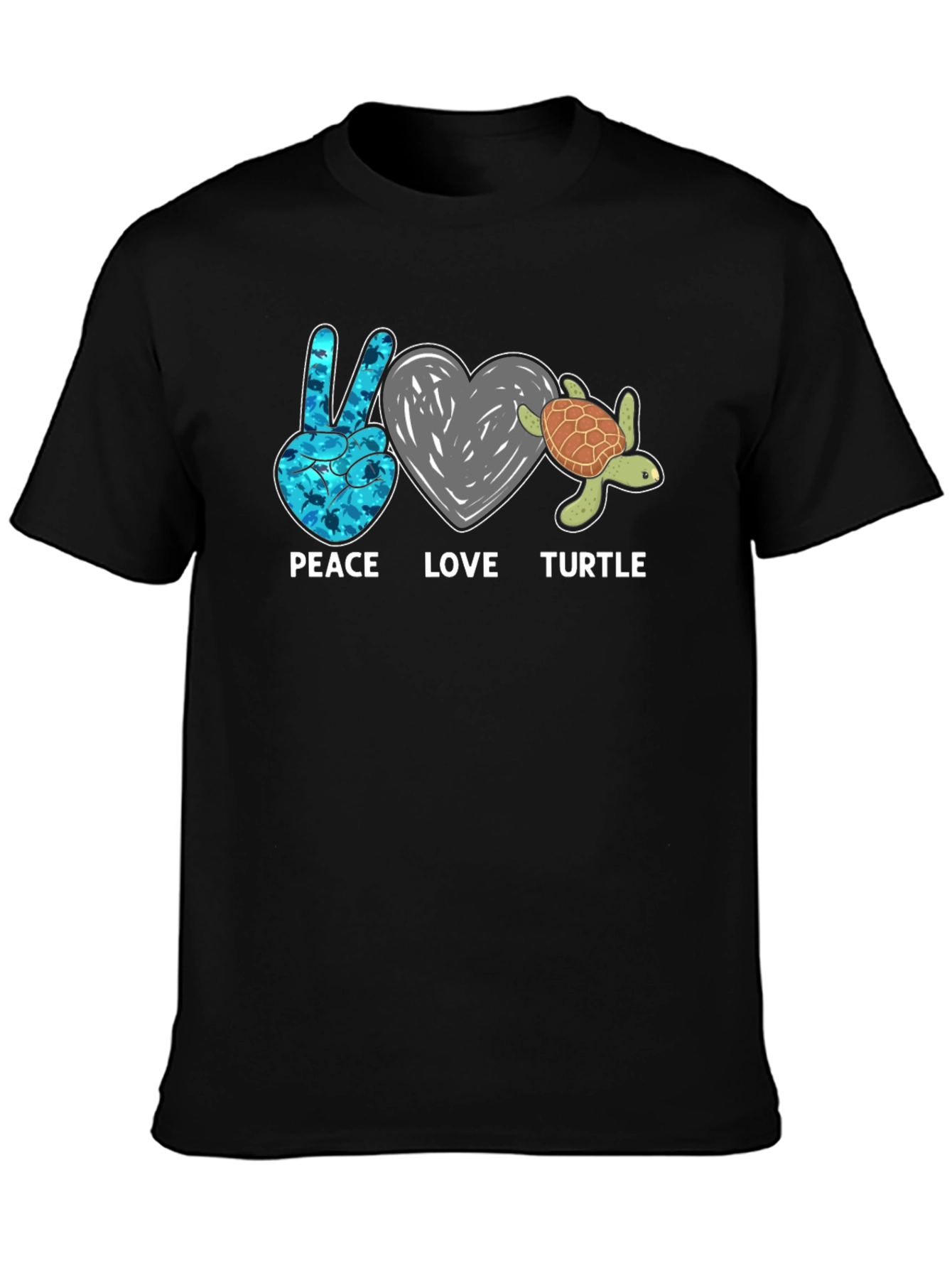 Peace Love Turtle Graphic T-Shirt