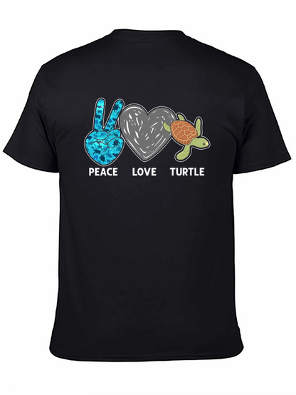 Peace Love Turtle Graphic T-Shirt