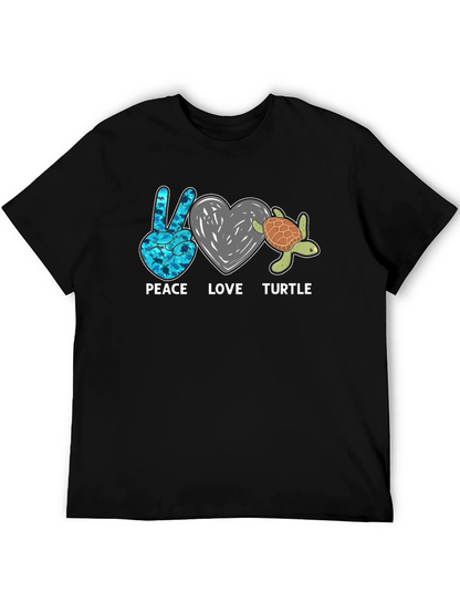 Peace Love Turtle Graphic T-Shirt