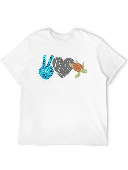 Peace Love Turtle Graphic T-Shirt