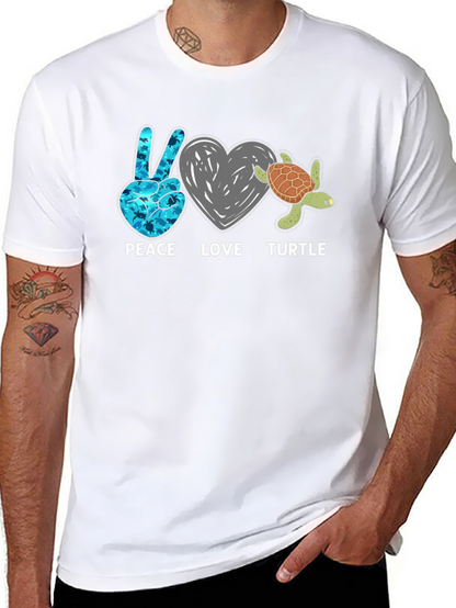 Peace Love Turtle Graphic T-Shirt