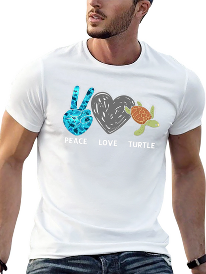 Peace Love Turtle Graphic T-Shirt