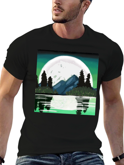 Moonlit Lake Graphic Tee - Black