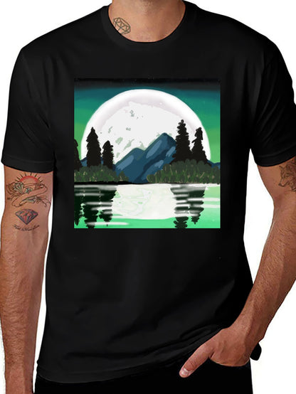 Moonlit Lake Graphic Tee - Black