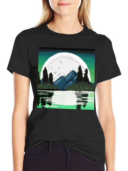 Moonlit Lake Graphic Tee - Black