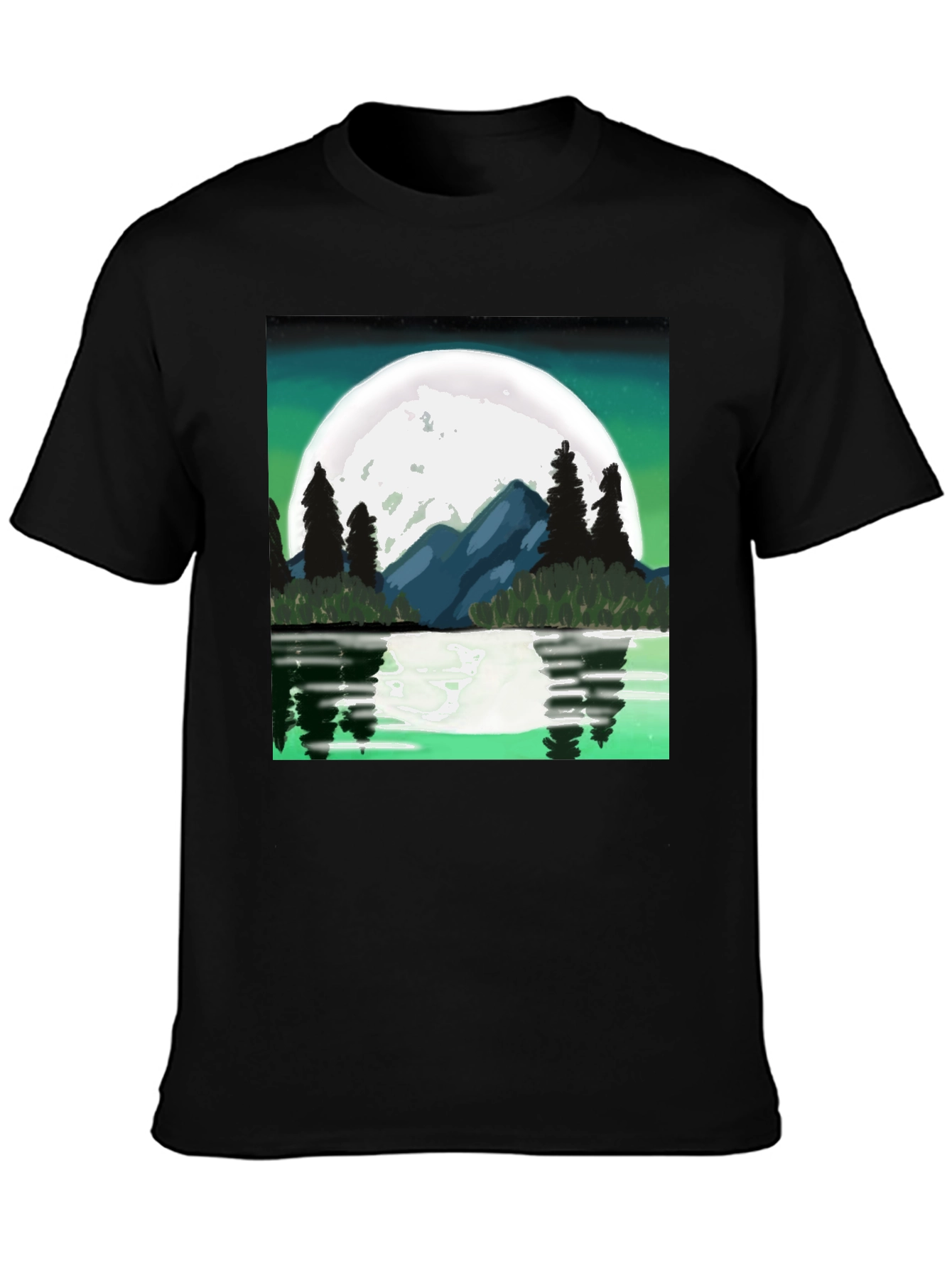 Moonlit Lake Graphic Tee - Black