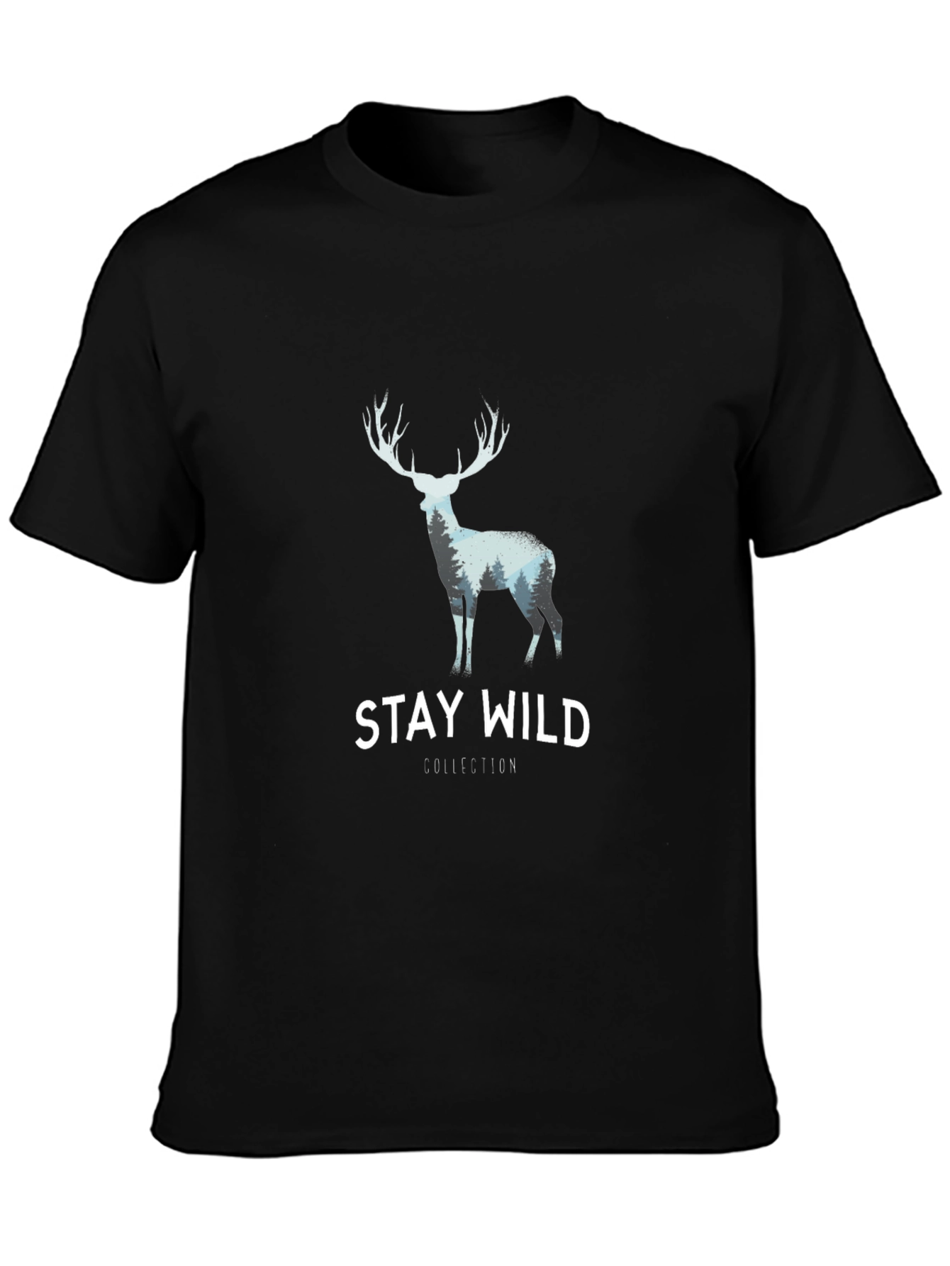 Stay Wild Graphic Tee - Deer Antler Design