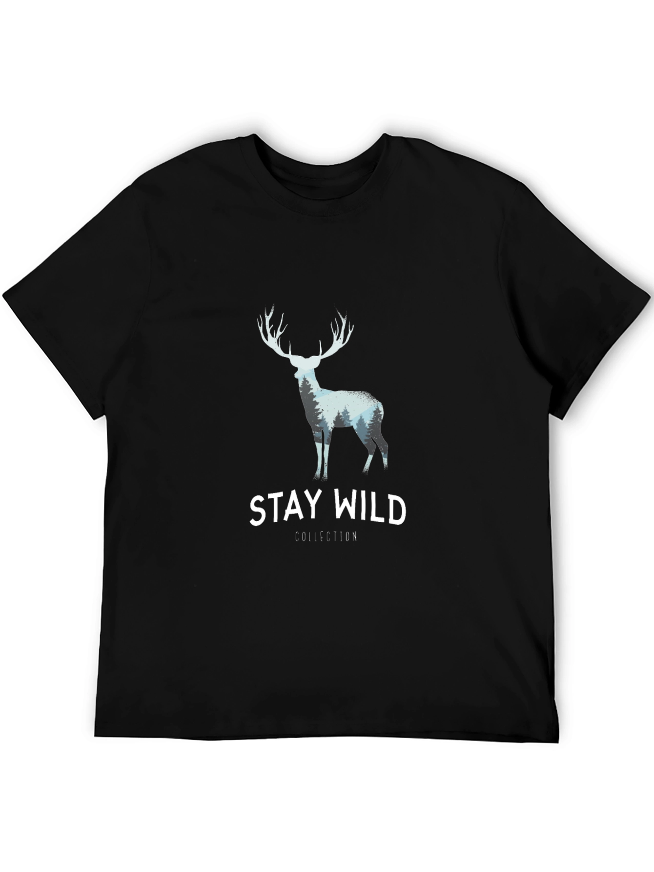Stay Wild Graphic Tee - Deer Antler Design