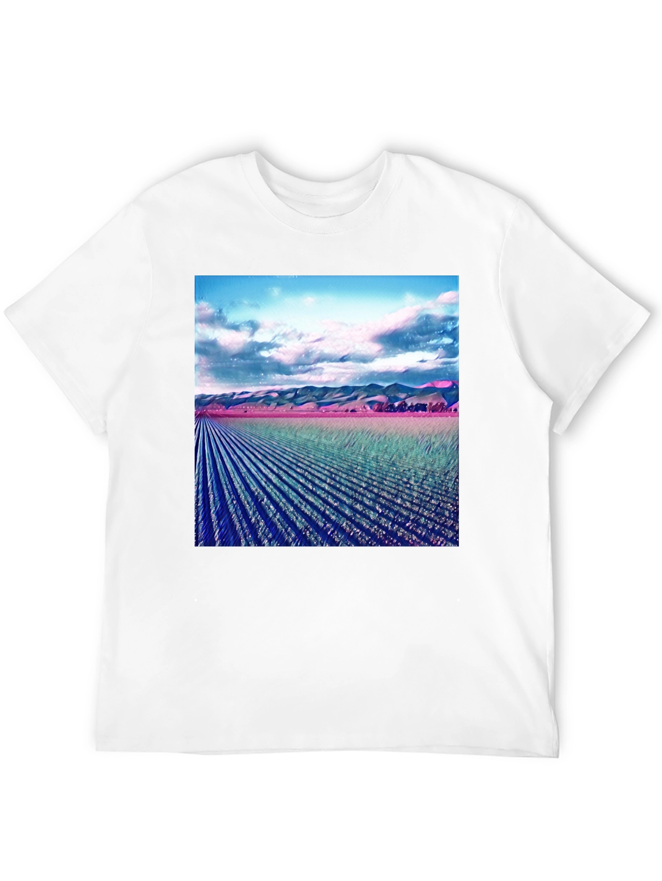 Artistic Field Print Black T-Shirt