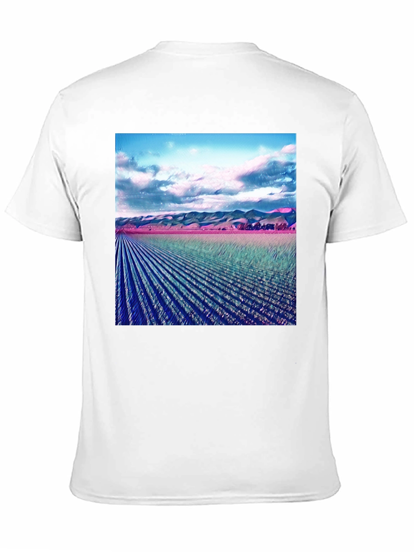 Artistic Field Print Black T-Shirt