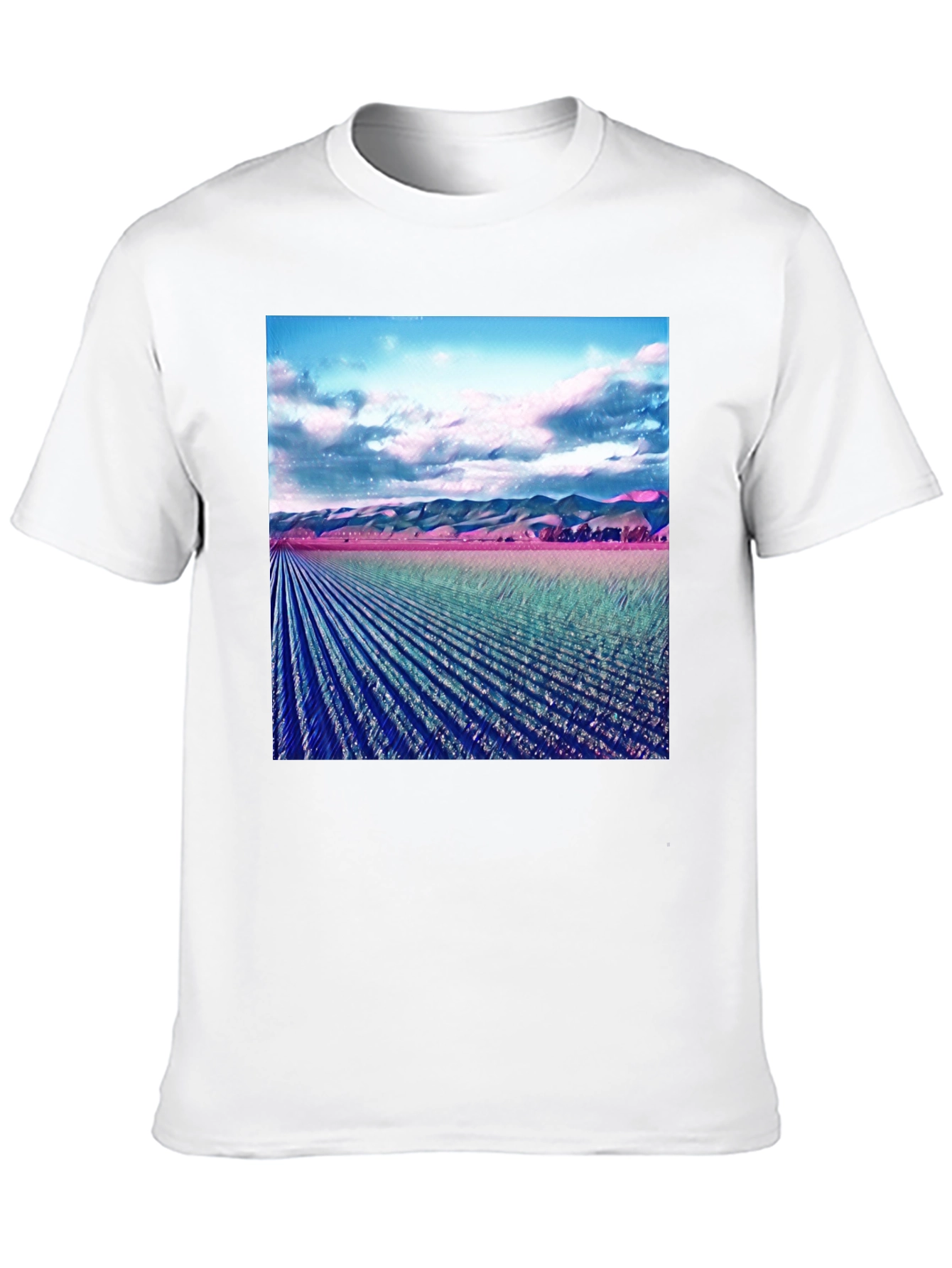 Artistic Field Print Black T-Shirt