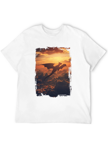 Dragon Sunset Graphic Tee - Mens Black T-Shirt