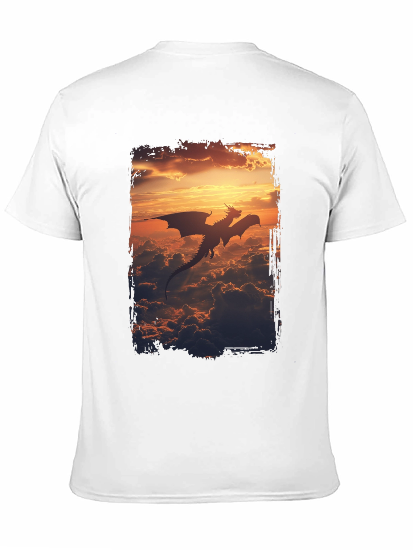 Dragon Sunset Graphic Tee - Mens Black T-Shirt